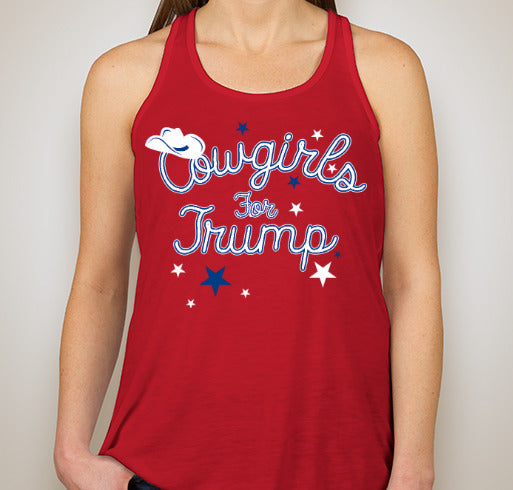 Cowgirls For Trump “Red” Ladies Flowy Tank Top