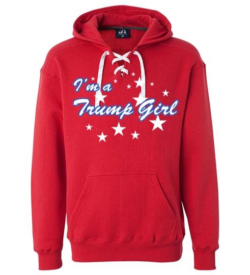 Red I’m A Trump Girl Lace Up Hoodie